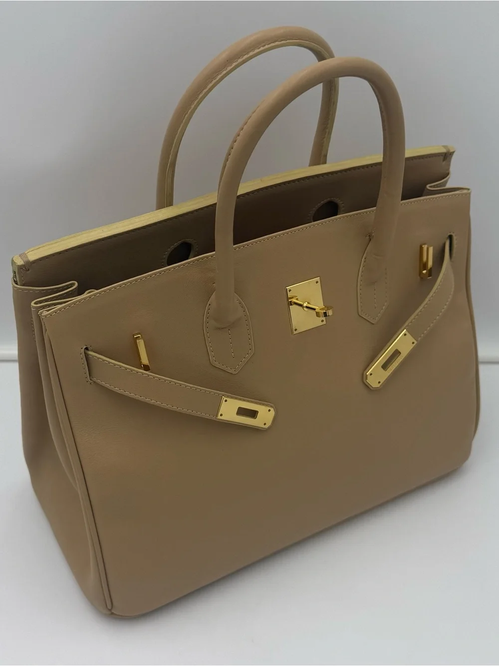 🇮🇹HIGH-CLASS by Claudio Budel 1971 MILANO 35 Bag in Beige • Made in ITALY - Picture 2 of 16